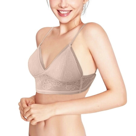 Sngxgn Women s Push up Lace Bra Underwire Plunge Full Coverage Bras (Khaki M)