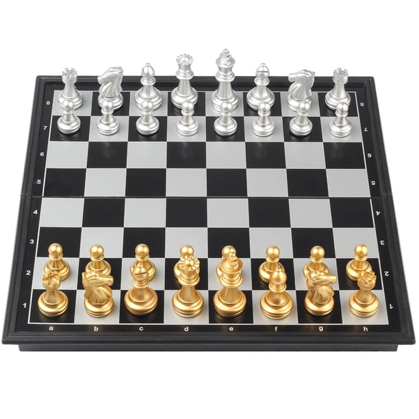 Juego de ajedrez de viaje, tablero plegable portátil Vikutu magnético