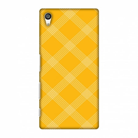 Sony Xperia Z5 Case, Premium Handcrafted Printed Designer Hard Snap On Case Back Cover for Sony Xperia Z5 - Carbon Fibre Redux Cyber Yellow