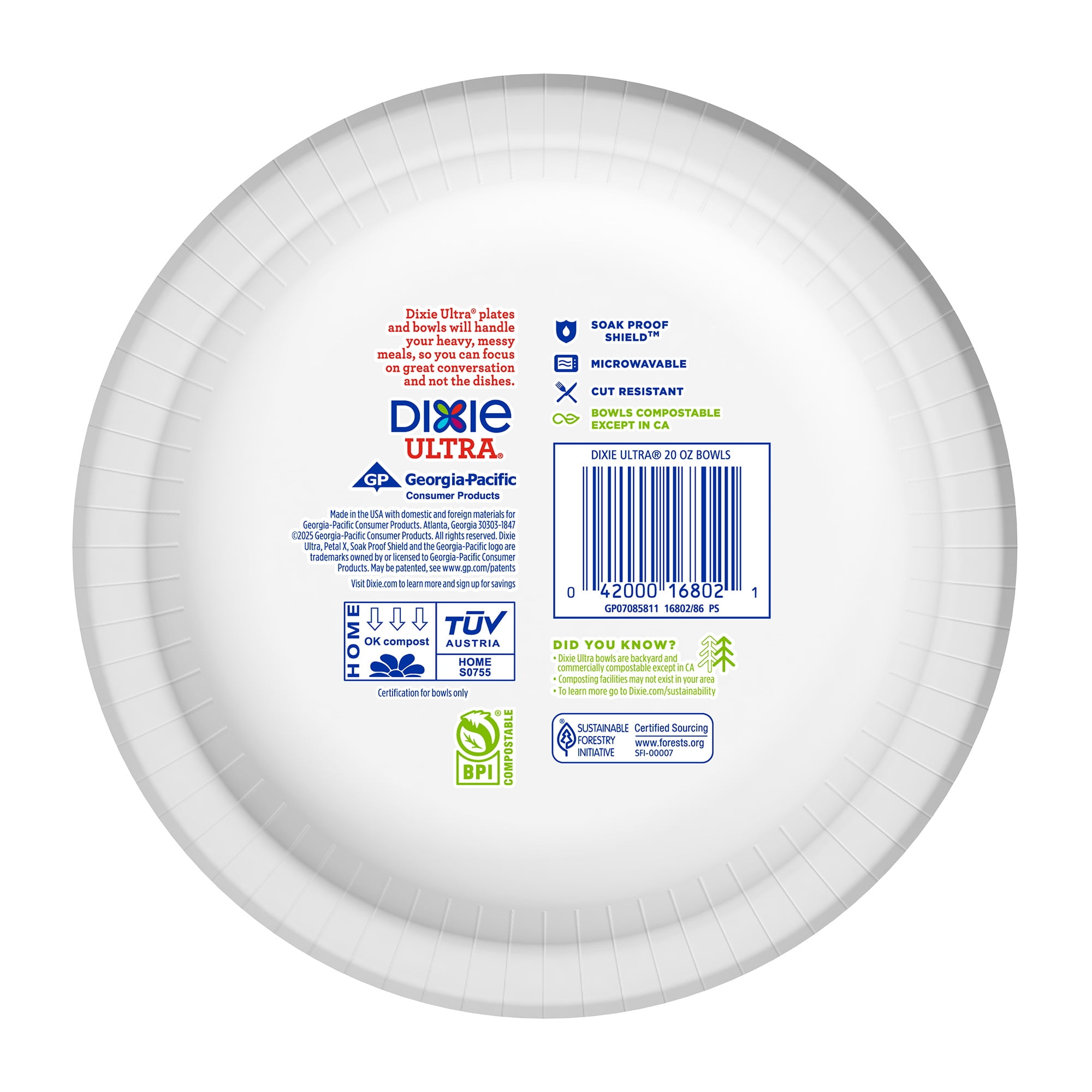 Dixie Ultra Summer Design Disposable Paper Bowls, 20 oz, Multi-Color, 25 Count