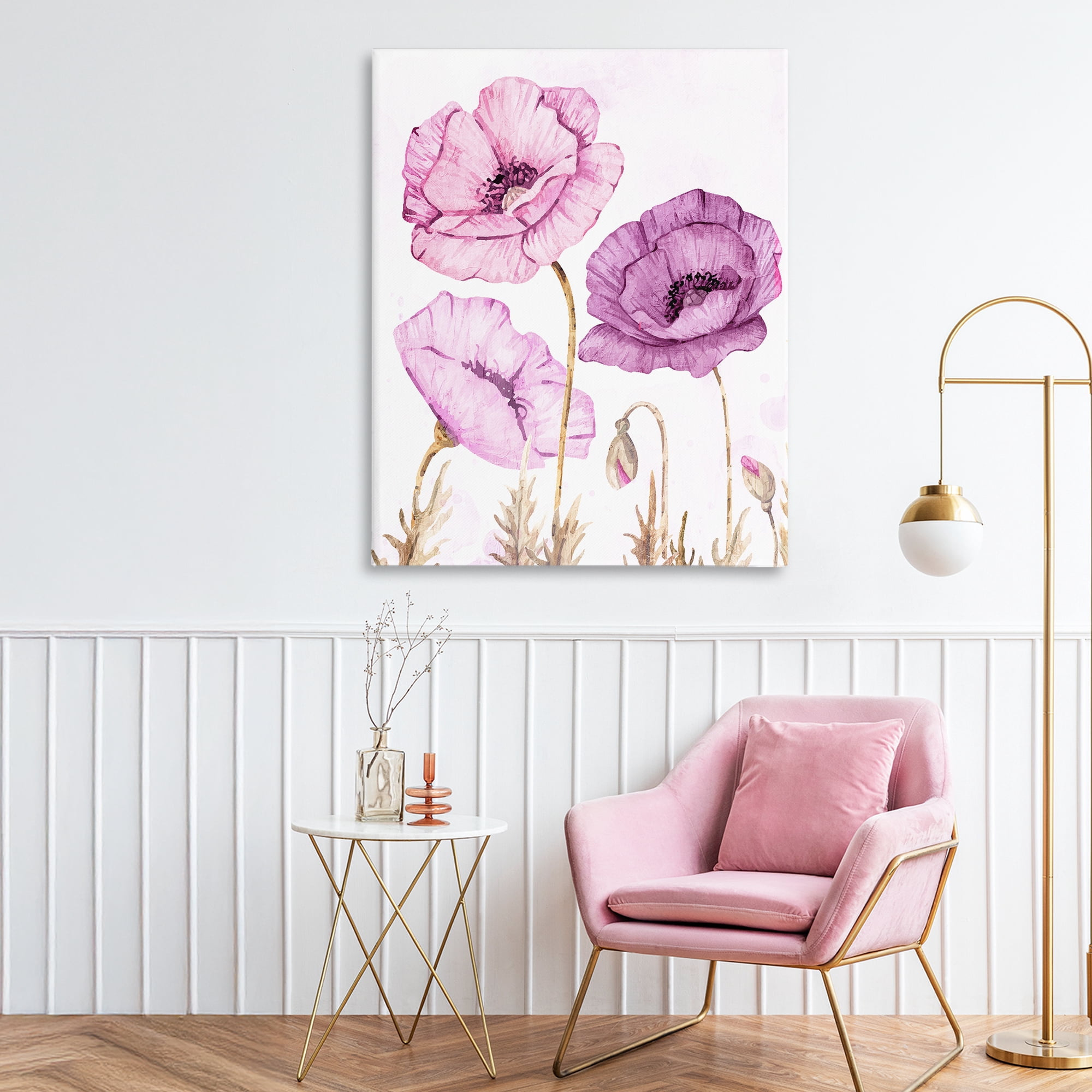 Stupell Industries Bright Poppies in Purple Canvas Wall Art, design by Kim Allen