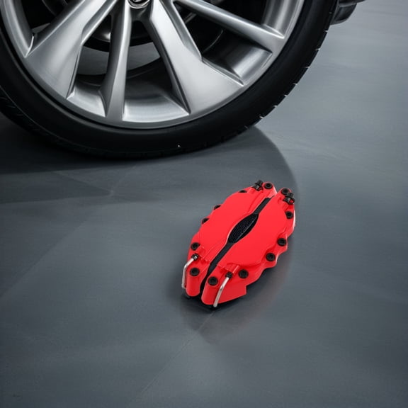 AURARMLET 1Pair Universal Fit Red Brake Caliper Covers for Car Front and Rear Wheel Upgrade