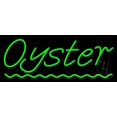 thumbnail image 1 of Oysters Green Line LED Neon Sign 13" Tall x 32" Wide - inches Black Square Cut Acrylic Backing, with Dimmer - Premium built indoor Sign for Club, Home décor, Event, Workshop, Storefront., 1 of 7