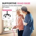 thumbnail image 2 of Bastón BeneCane Quad Cane ajustable con mango acolchado suave y desplazado para hombres y mujeres. Ligero y cómodo con patas de 4 puntas para mayor estabilidad (rosa)., 2 of 5