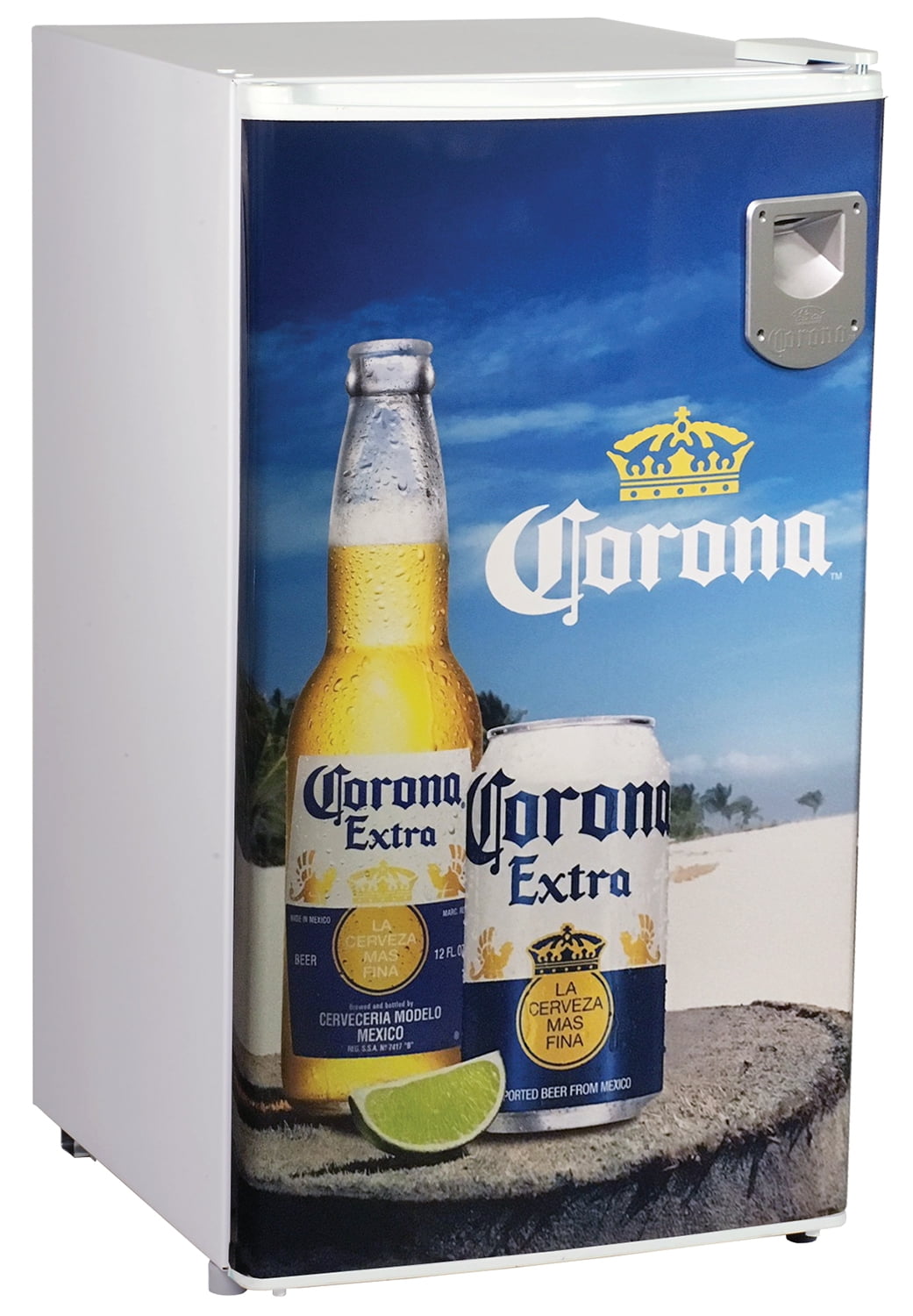 Corona Compact Fridge with Bottle Opener, 3.2 Cubic Feet (90 L
