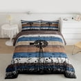 thumbnail image 2 of jejeloiu Colorful Wooden Plank Queen Comforter Set,Ancient Windmill Bedding Comforter Set For Girls Kids Reversible 3pcs, 2 of 8