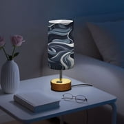 Touch Control Table Lamp with LED Bulb Bedside Lamp for Bedroom Living Room Digital Waves Pattern