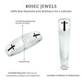 thumbnail image 6 of Rosec Jewels Natural Wide Diamond Band for Men - HI-SI Quality - Cross Band - Ready to Gift for Christmas, 14K White Gold, US 9.00, 6 of 9