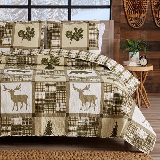 Great Bay Home Rustic Lodge AllSeason Reversible Quilt Set With Shams