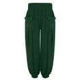 thumbnail image 5 of Baqcunre Womens Sweatpants Womens High Waist Wide Leg Pants Palazzo Pants Beach Loose Baggy Harem Pants With Pockets Joggers Pants For Women Womens Pants Army Green L, 5 of 8