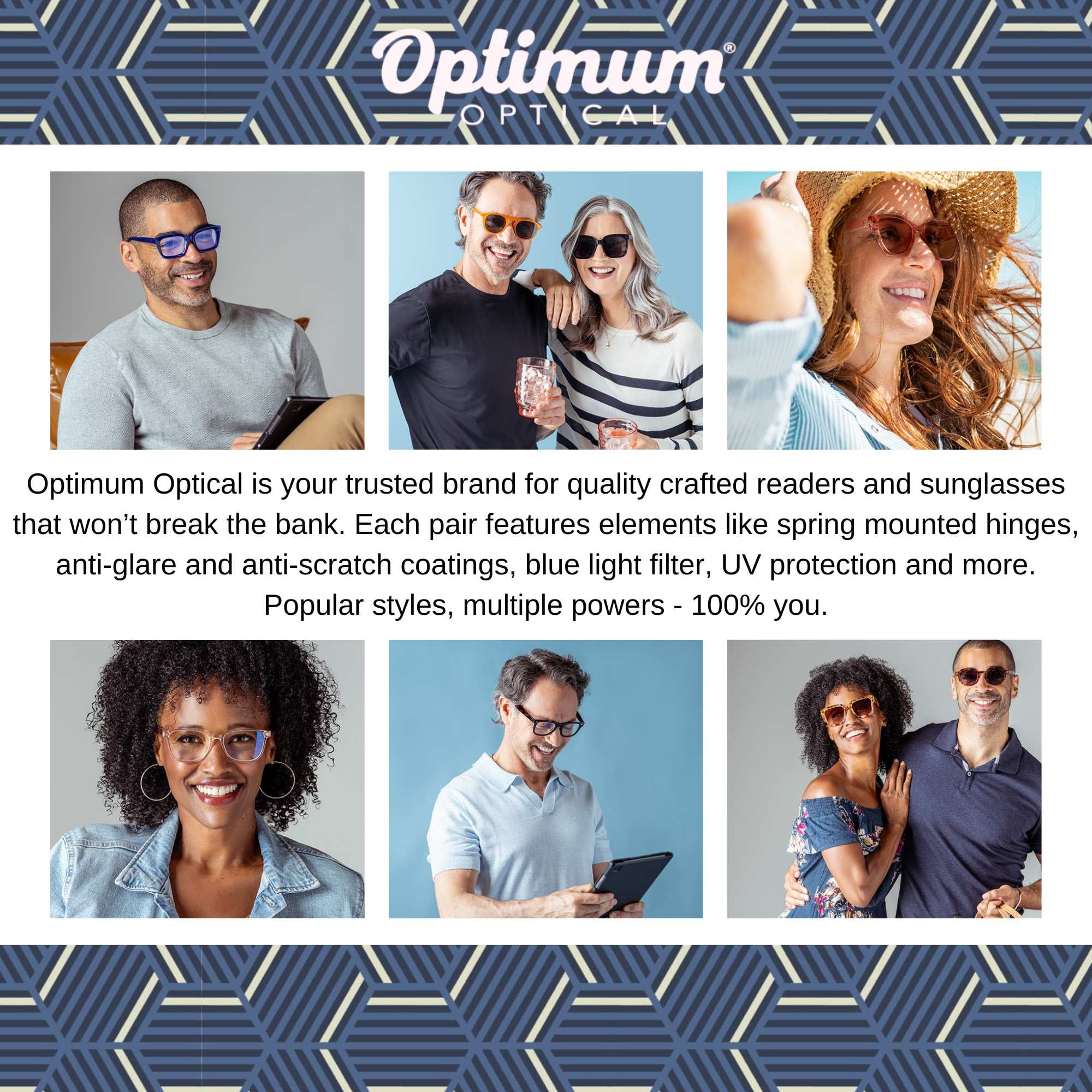 Optimum Optical Signature Blue Light Filtering Readers - Eye Love New York, +1.75