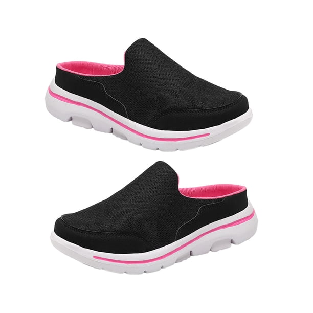 Toboganes para mujer y niña Qarigey Zapatillas transpirables de tacón plano para fiesta de verano color negro rojo Talla 41