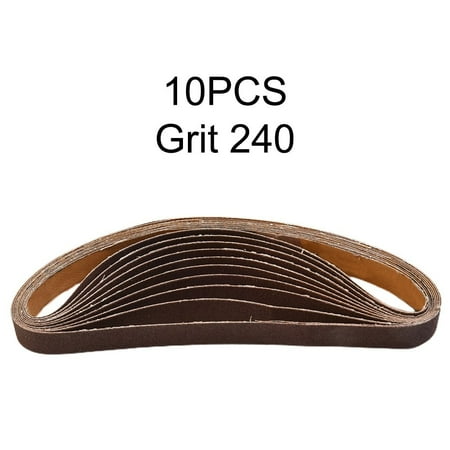 

GLFILL 10Pcs 15*452mm Sanding Belt 60-600-Grit for M10 Sander Adapter Polishing Machine