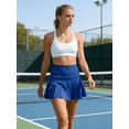 thumbnail image 5 of Pdbokew Women's Pleated Tennis Skirt Golf Skirt Athletic High-Waisted Belted Pocket Lined Shorts Fitness Royal blue S, 5 of 8