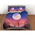 thumbnail image 3 of Cielo degradado luna llena juego de funda nórdica ropa de cama galaxia, espacio juego de cama completo,, 3 of 4