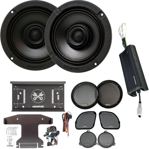 Memphis Audio MXAHDPRO2 2 6.5 Inch Speaker Motorcycle Audio compatible with Harley Davidson Direct OEM Kits