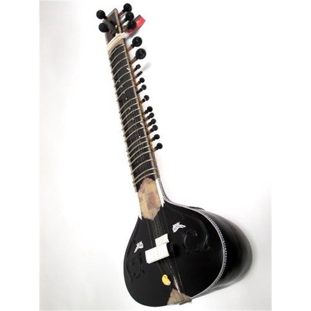 Left Hand Full Size Sitar, Black BLEMISHED