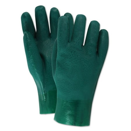 Pvc Gauntlet - Magid MultiMaster Fine Sand Finish PVC 10 inch Gauntlet Gloves, 12 Pairs