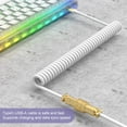 thumbnail image 2 of MAMBASNAKE C02 Coiled Keyboard Cable, Pro Custom USB-C Cable for Mechanical Keyboard, Double-Sleeved TPU Spring Cable for Gaming Keyboard, Type-C to USB-A, Detachable Gold Aviation Connector - White, 2 of 8