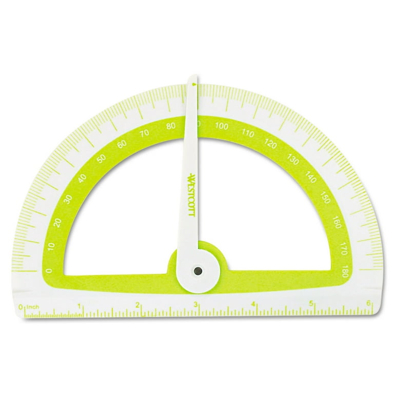 Soft Touch School Protractor with Antimicrobial Product Protection, Plastic, 6 Soft Touch School Protractor with Antimicrobial Product Protection, Plastic, 6