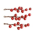 thumbnail image 1 of 3 Unids / Set de Horquillas de Holly de Moda, Horquillas para El Cabello , Accesorio para fotografía Vino rojo Macarena Horquillas de bayas artificiales, 1 of 8