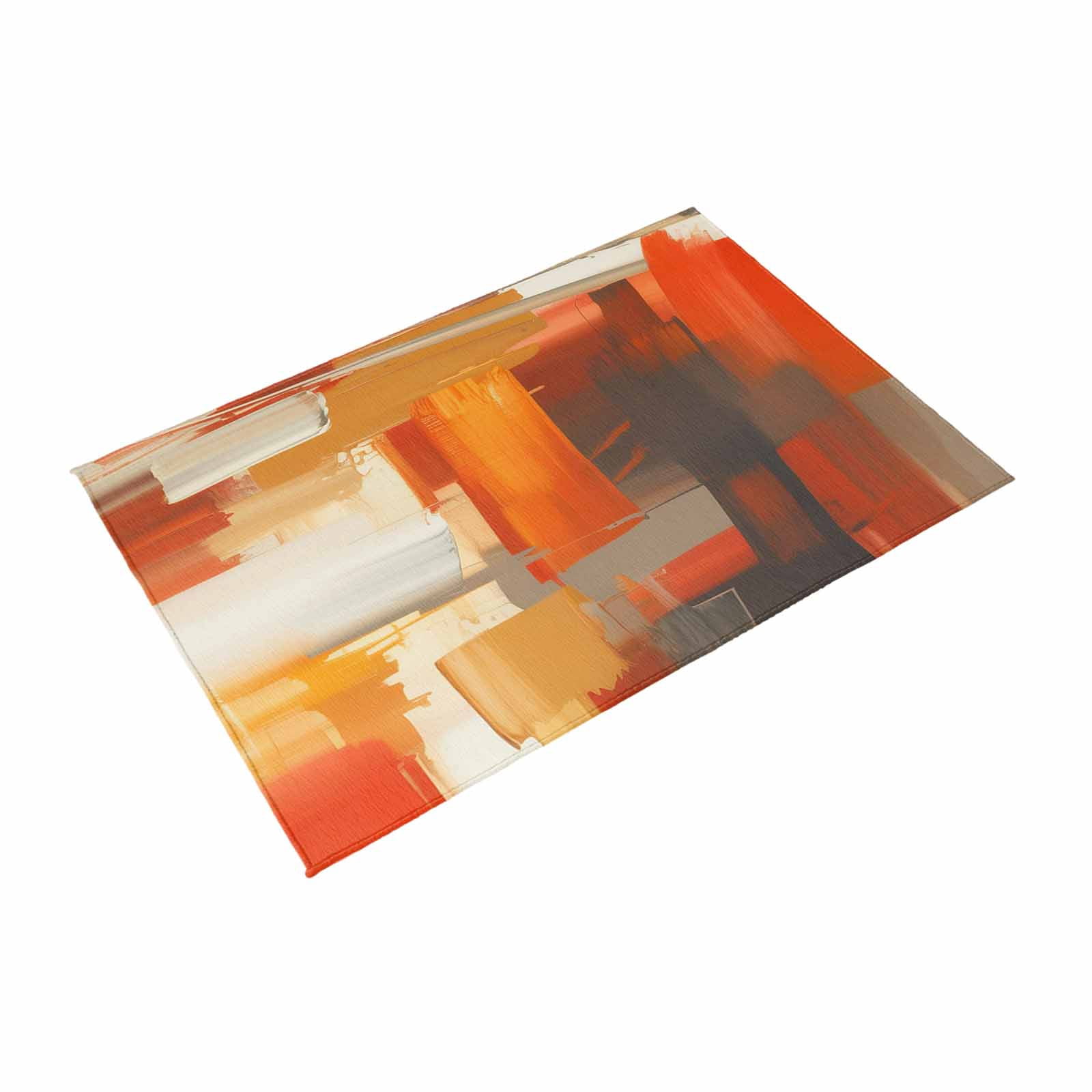 Burnt Orange Brown Outdoor Rug 4x6 Ft, Non Slip Washable Area Rug, Farmhouse Ombre Abstract Mottled Art Patio Rugs Carpet Runner, Large Floor Mat for Indoor/Outdoor Deck Porch Camping