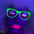 thumbnail image 3 of Sylvtty Neon Glow Glasses UV Black Light Absorption Luminous Party Glasses 5 Colors Glow in The Dark Birthday Wedding Decorations Party Supplies, 3 of 7