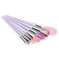 thumbnail image 2 of Brochas de maquillaje, cerdas suaves y coloridas, mango ergonómico, juego de brochas cosméticas para polvo suelto, sombra de ojos, rubor, 7 Uds., 2 of 14