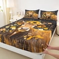 thumbnail image 3 of Homewish Country Floral Sunflower Full Size Sheets,Highland Cattle Bed Sheets,Rustic Farmhouse Cabin Sheet Sets For Kids,Breathable Home Decor,4-Piece, 3 of 7