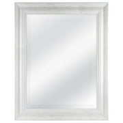 MCS 18x24 Inch Scoop Mirror, 23.5x29.5 Inch Overall Size, White Wash 20547