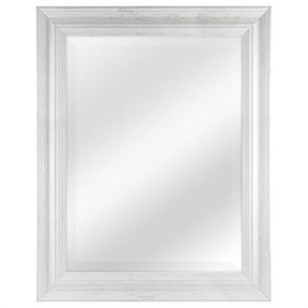 MCS 18x24 Inch Scoop Mirror, 23.5x29.5 Inch Overall Size, White Wash 20547
