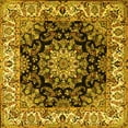thumbnail image 1 of Ahgly Company Machine Washable Indoor Square Medallion Yellow Traditional Area Rugs, 8' Square, 1 of 4