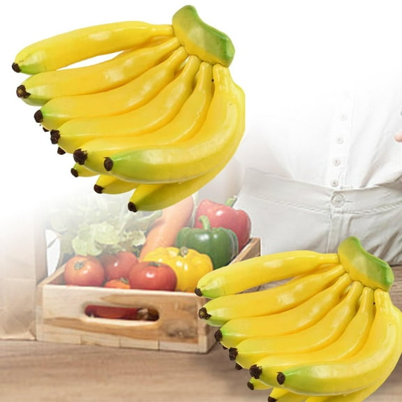 Individual Fruit Bananas, Artificial Lifelike Yellow Bananas for Photography Props Paintings Model, Storefront Party, Kitchen Decor (11 Pack)