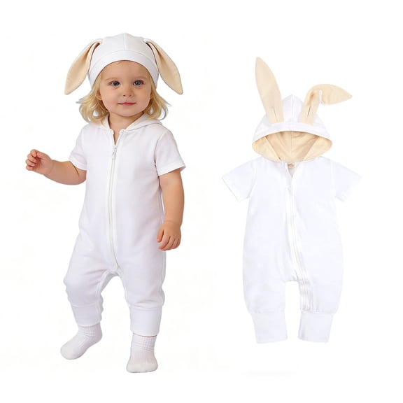 Baby Romper Cute Bunny Easter Outfit Long Sleeve Summer Clothes 6-9 Months Girl Clothes