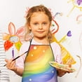 thumbnail image 2 of Rainbow Tie Dye Wave Pattern Kids Aprons for Girls and Boys,Adjustable Neck Strap Toddler Aprons for Kids Cooking Baking, 2 of 6