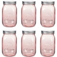 thumbnail image 1 of Frascos de vidrio Amzcku de 32 oz color rosa, paquete de 6, boca ancha, 1 of 7