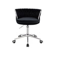 thumbnail image 2 of Silla para tocador con ruedas, en terciopelo diseño trensado, altura ajustable, giratorio, acolchonado, estructura cromada, vanguardista, SKU EL19172-1 CH NEGRO TERCIOPELO, 2 of 5