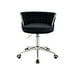 thumbnail image 2 of Silla para tocador con ruedas, en terciopelo diseño trensado, altura ajustable, giratorio, acolchonado, estructura cromada, vanguardista, SKU EL19172-1 CH NEGRO TERCIOPELO, 2 of 5
