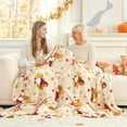 thumbnail image 5 of Fall Throw Blanket Gnome Pumpkin Harvest Throw Blankets - Warm MilkyPlush™ Throws,Ultra Soft Cozy Maple Blankets for Couch,Sofa,Beige,50X60 inches, 5 of 8
