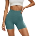 thumbnail image 2 of Cagogo Women's High Waisted Quick Dry Sport Shorts Slim Fit Casual Workout Athletics Running Yoga Gym Shorts Summer Activewear Beach Lounge Trousers, Green L, 2 of 5