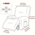 thumbnail image 3 of AIGIA Recliner Chair Covers Recliner Cover Waterproof Recliner Slipcovers 4-Piece Non Slip Reclining Slipcovers with Storage Pockets ﻿, 3 of 12
