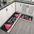 thumbnail image 3 of Christmas Kitchen Rug Sets 2 Piece Merry Xmas Tree Branches Kitchen Floor Mat Non Slip Rugs for Kitchen Floorfor Cook Home Decor (47x17+30x17 Inches), 3 of 7