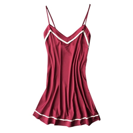 

Satin Pajamas for Women Silk Pajamas Sexy Pajamas New Women s Teddy Lingerie Deep V One Piece Nightdress Underwear Simulated Deep V Burgundy Xl Plus Size Lingerie For Women Sexy Nightwear8918