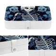 thumbnail image 4 of Skeleton Portable PU Leather Earring Organizer with Removable Compartment and Necklace Holder – Jewelry Stand Included, 4 of 6