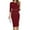 Wine, variant on Womens Peplum Bodycon Pencil Midi Dress - Elegant 3/4 Sleeve Business Work Church Knee Length Sheath Dresses
