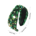 thumbnail image 3 of St Patrick's Day Headb ands Green Shamrock Knotted Hair B ands for Women Girls, Wide Top Knot Irish Day Parade Party Decoration Hair Hoop, 3 of 6
