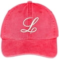 thumbnail image 1 of Trendy Apparel Shop Letter L Script Monogram Font Embroidered Washed Cotton Cap, 1 of 2