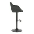 thumbnail image 2 of LumiSource Black Metal, Dark Grey Fabric Upholstered Boyne Bar Stool, 2 of 7