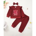 thumbnail image 4 of Baby Girl Clothes 12 Months Girls First Birthday Outfit 1 Year Old Girl Birthday Long Sleeve Sweatshirt Top Pants Set for Baby Girl Gift Red, 4 of 6