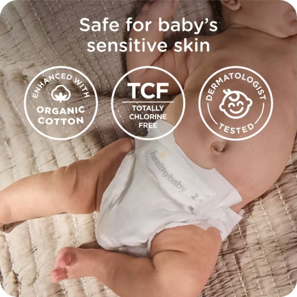 Certified Safe Organic Cotton Enhanced Diapers - Size 1 - 66ct